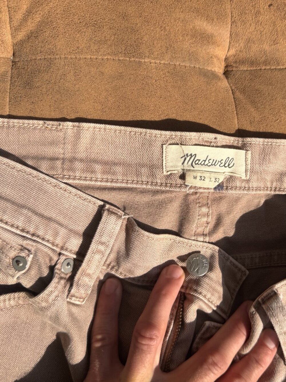 Madewell Men’s Slim Fit Jeans W32 L32 Dusty Lilac Lavender Tan